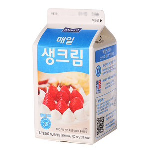 [할인판매]매일생크림 500ml /매일우유생크림 서울생크림 매일생크림 서울우유생크림